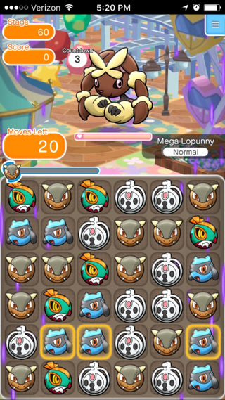 Mega Lopunny, a Normal type, is weak to Fighting type Riolu. (Screenshot by me!)